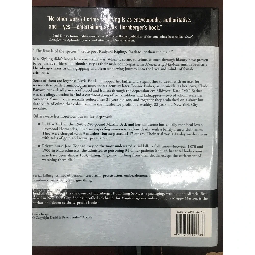 Mistresses of Mayhem The Book of Women Criminals Francine Hornberger True Crime